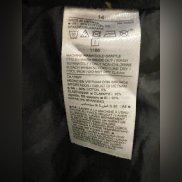 Old Navy Pixie mid rise work pants black pink flowers pockets floral Sz 14 - Picture 5 of 5